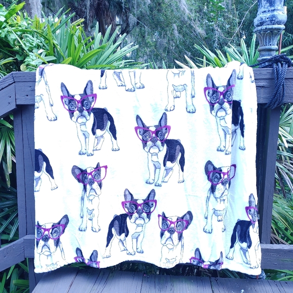 Bedding French Bulldog Boston Terrier Throw Blanket Purple Poshmark